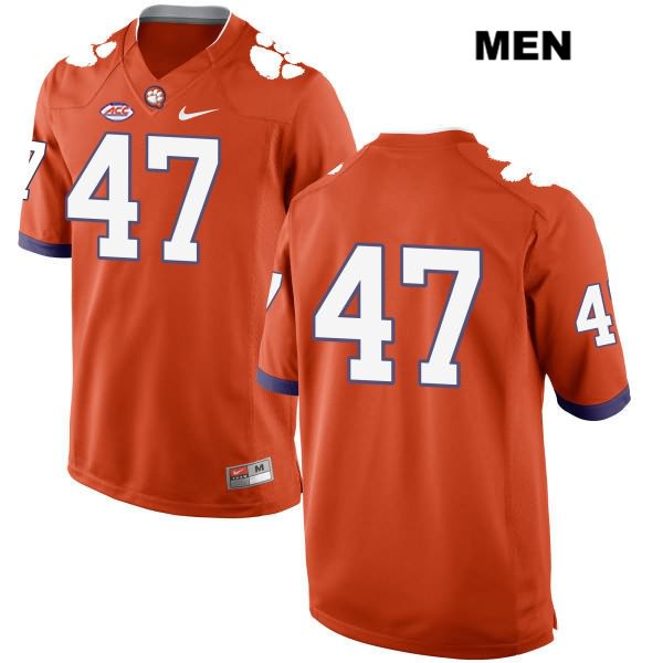 Men's Clemson Tigers #47 Peter Cote Stitched Orange Authentic Style 2 Nike No Name NCAA College Football Jersey WWQ0146EL